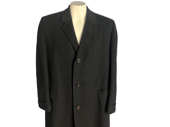 Vintage 50's cashmere black men's overcoat - image 1