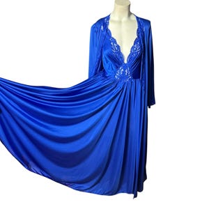 chinese dress ladies Olga Blue Full Sweep Vintage Nightgown Lace Trim  Modig