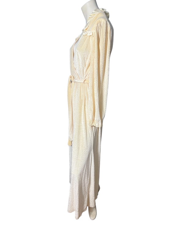 Vintage 70's long cream robe Michele S - image 6