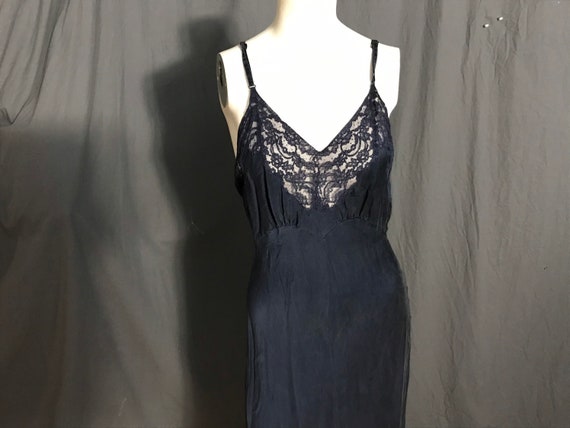 Vintage 1940’s navy Fischer Heavenly Silk Lingerie
