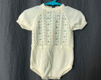 Vintage Jureca 50’s baby sweater onesie 6 month