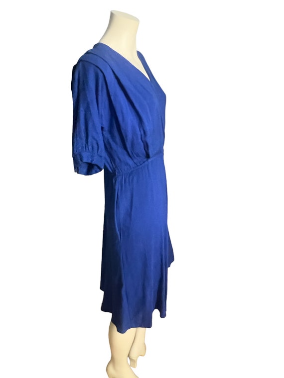 Vintage 80's woven blue dress M - image 3