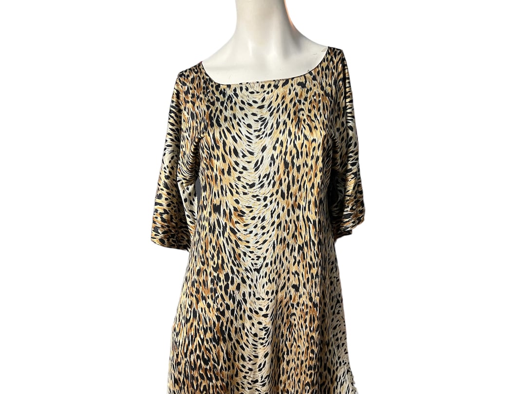 1970s Leopard Print Belted Dress | XS/S