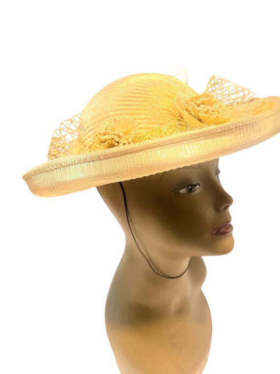 Vintage 80's gold metallic hat - image 2