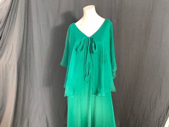 Vintage 1970’s green Lily Lynn green maxi dress XL - image 1