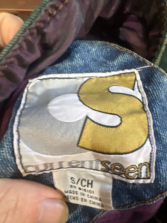 Vintage 80's jean patchwork jacket S currentseen - image 8