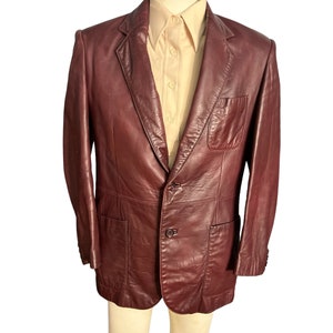 Vintage 70&#39;s maroon leather suit jacket 38 Lakeland