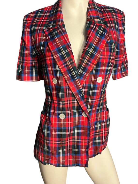 Vintage 80's red plaid jacket 4 - image 2