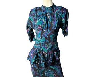 Vintage 80's peplum dress M Antara