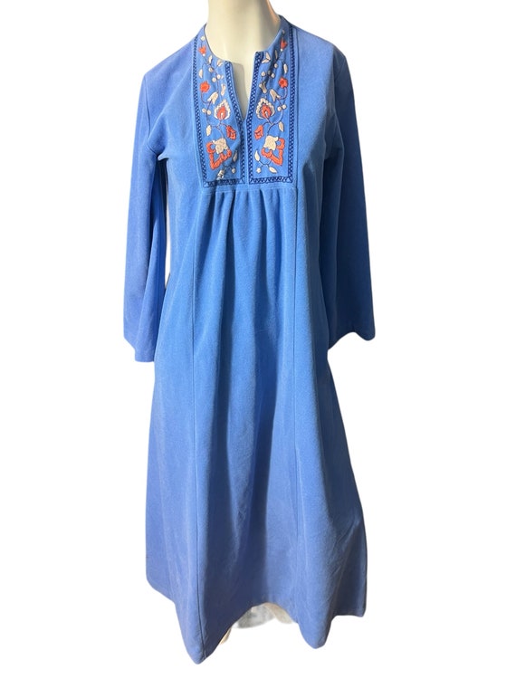 Vintage 70's Kayser embroidered caftan robe S - image 2