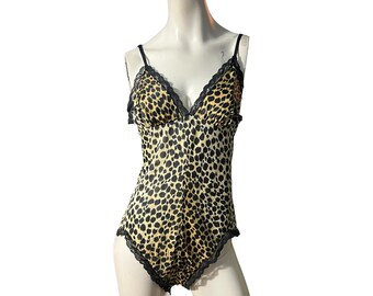Vintage 70's leopard teddy lingerie L Pandora