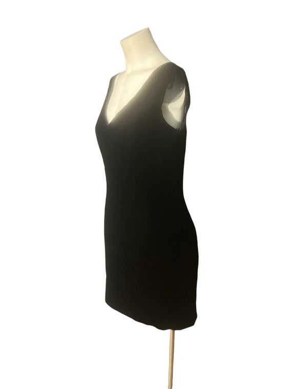 Vintage 80's black velvet Victor Costa dress 14 L - image 3