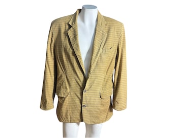 Vintage bruine colbert met ruitjespatroon uit de jaren 90, maat M, van Banana Republic.