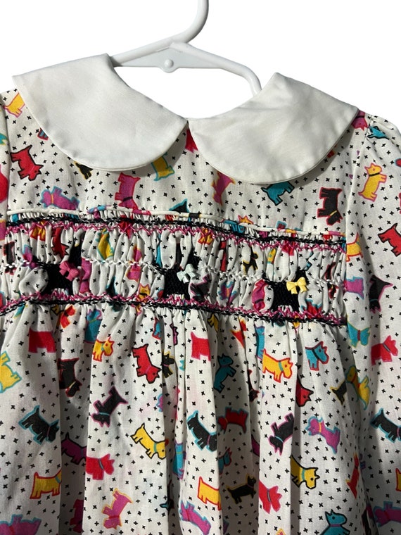 Vintage Polly Flinders baby dress 3T Scotty dog - image 2