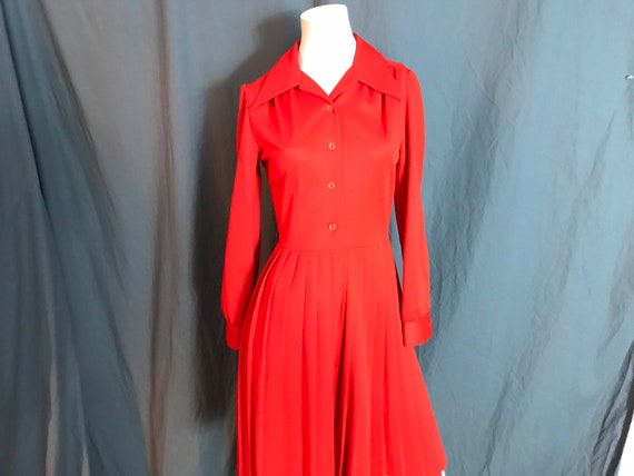 Vintage orange 60’s 70’s Fenwick Knits day dress M - image 1