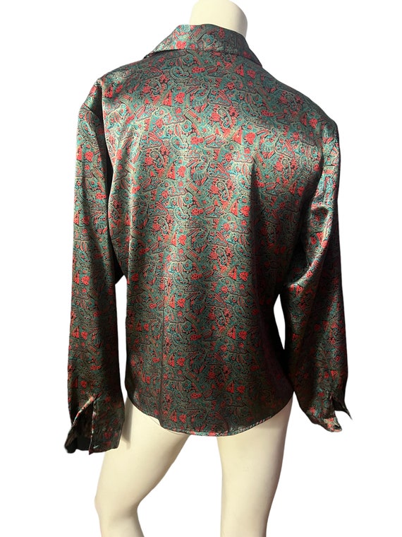 Vintage 80's paisley Notations blouse 10 M - image 5