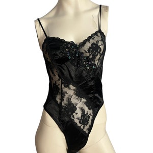 Vintage 80&#39;s Paris black teddy M