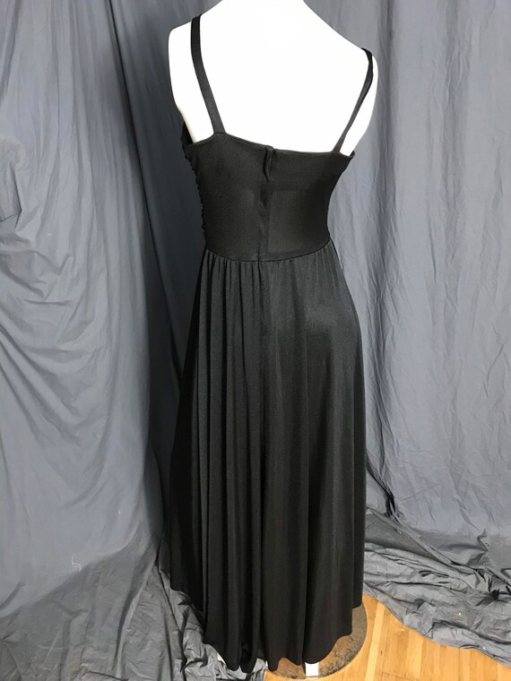 Vintage 1970’s long black Toni Todd dress M / L - image 4