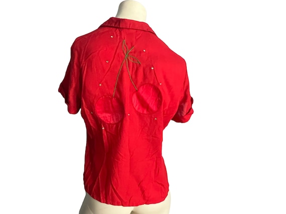 Vintage 70's cherry red shirt City Girl L - image 1