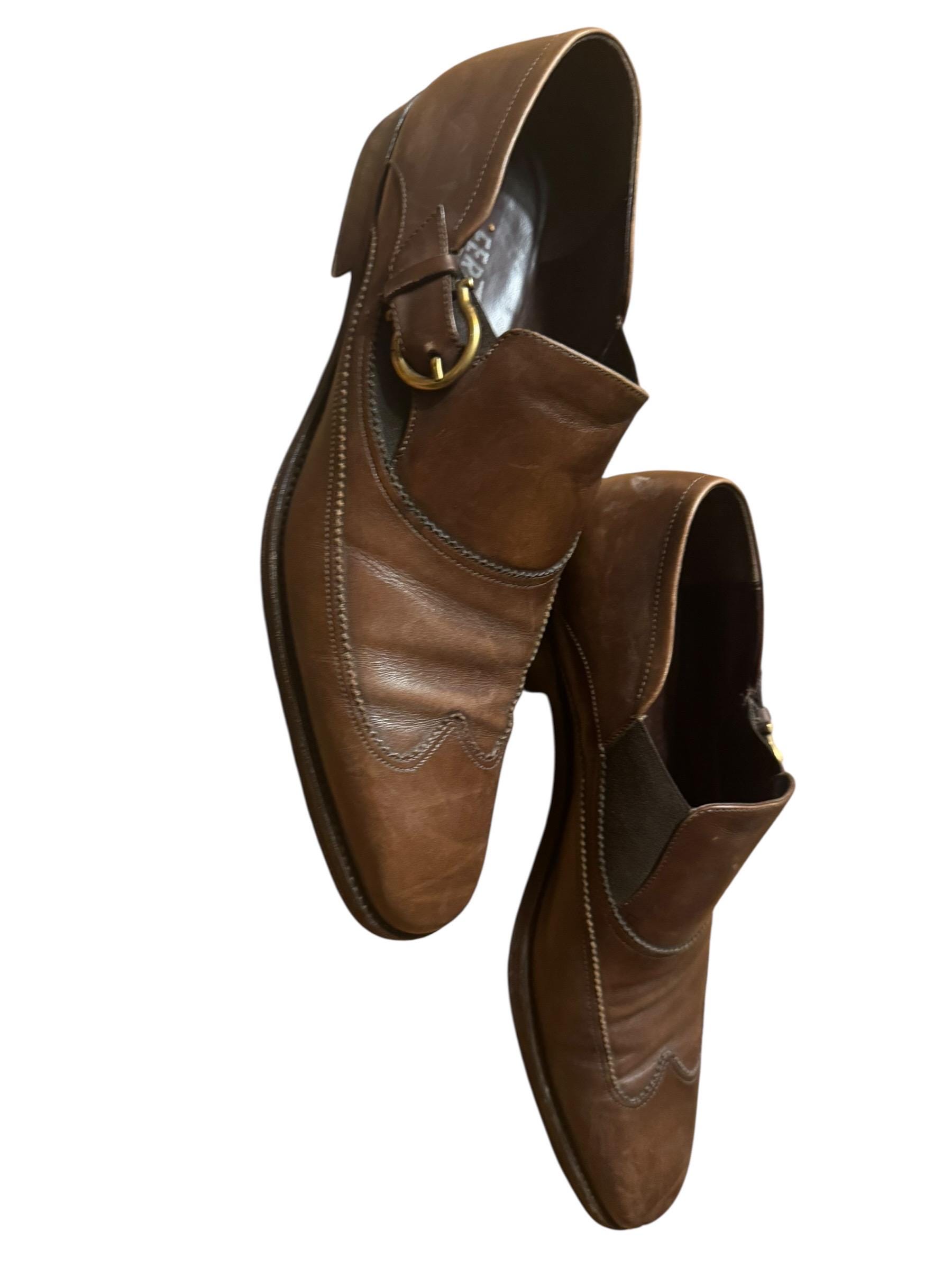 *Vintage Ferragamo Men’s size 10! Brown leather Oxfords!* Salvatore Ferragamo Oxford Brown Dress Shoes for Men for  main image 4