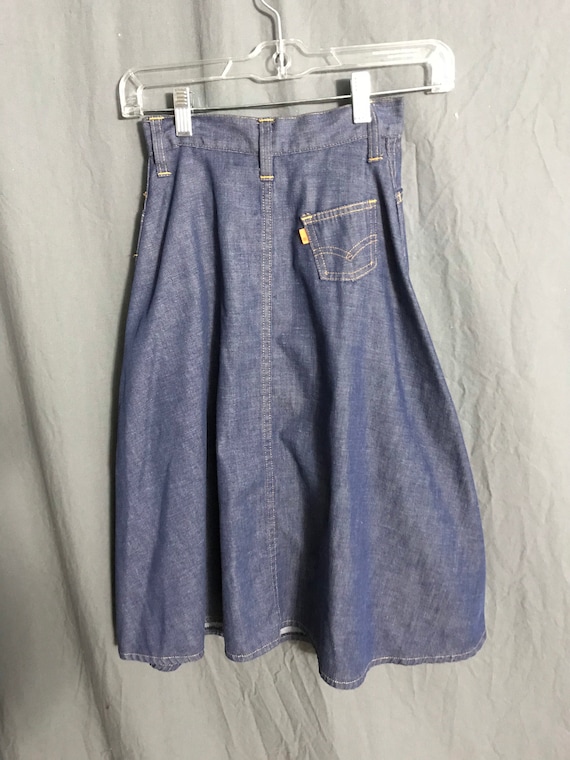 Vintage 70’s high waist Levi’s jean skirt xs - image 3