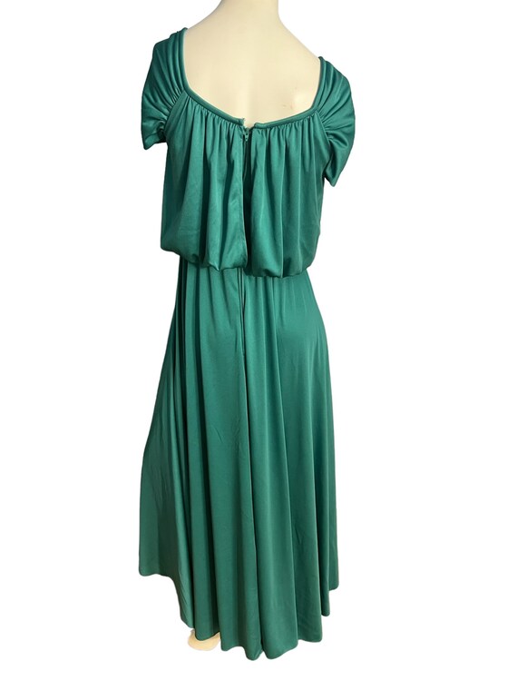 Vintage 70's green long maxi dress M - image 5