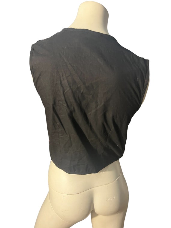 Vintage 80's vest maroon & black S Wrapper - image 5