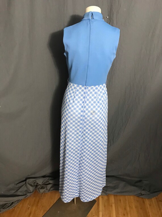 Vintage 1970’s long blue check dress with jacket M - image 9