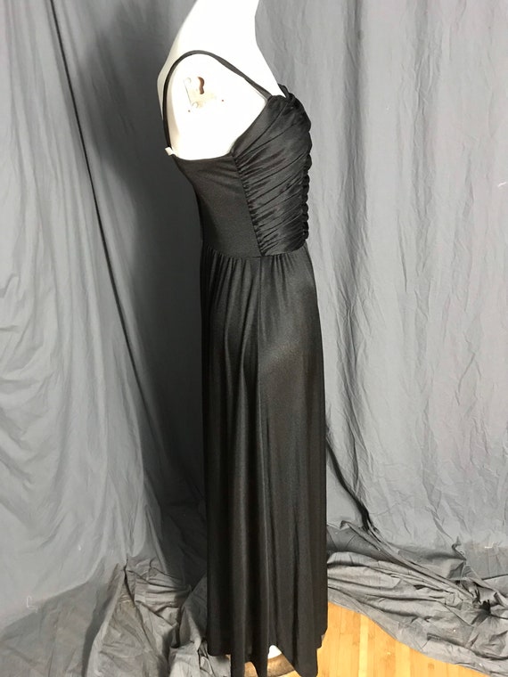 Vintage 1970’s long black Toni Todd dress M / L - image 5