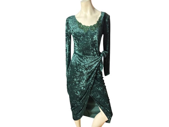 green velvet babydoll dress Silk Velvet Marie Mini Baby Doll Dress main image 1