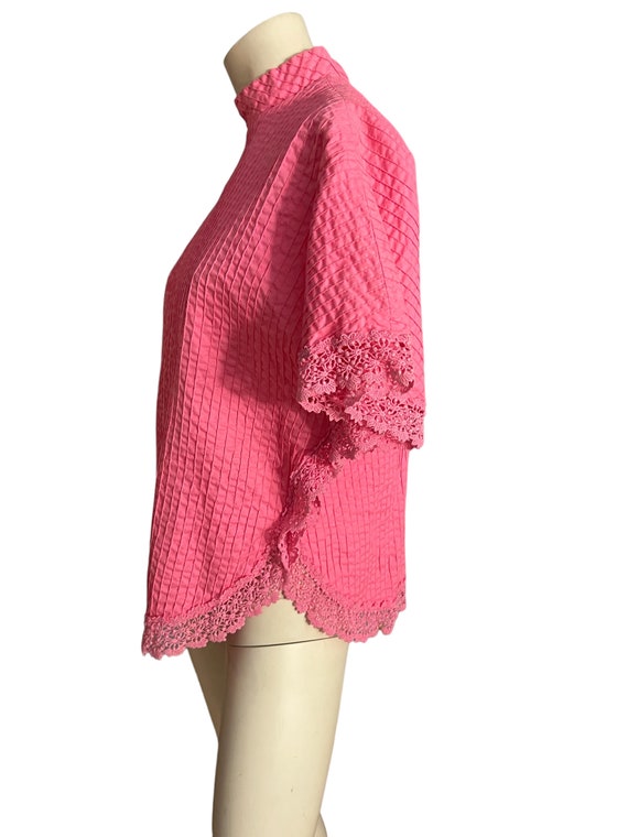 Vintage 60's pink caftan top M Lady Tucker - image 5