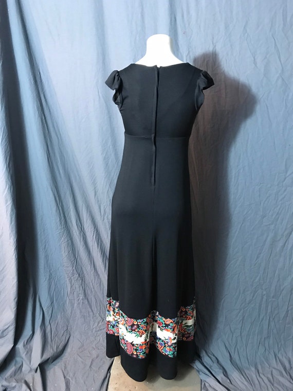 Vintage 1970’s long black maxi dress S 7 - image 6