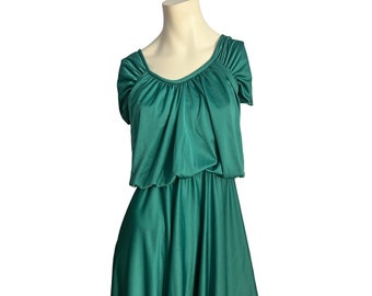 Vintage 70's green long maxi dress M