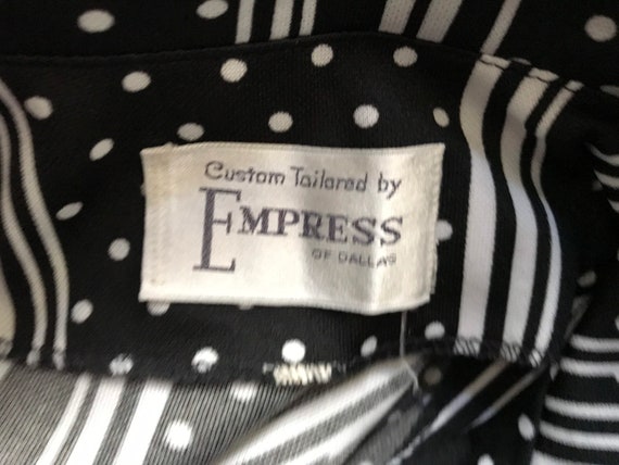 Vintage 1970’s Empress black and white dress L - image 7