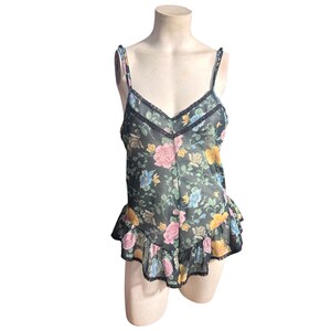 Vintage floral Bernette teddy lingerie M