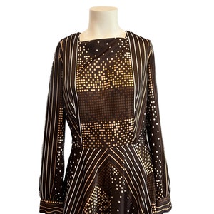 Vintage brown 70’s mod dress Donovan Galvani M