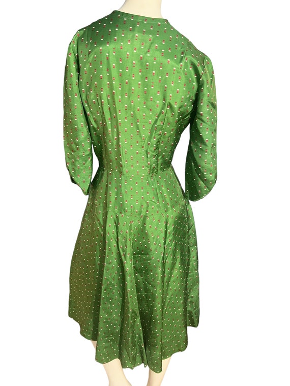 Vintage green 40's 50's dress M - image 6