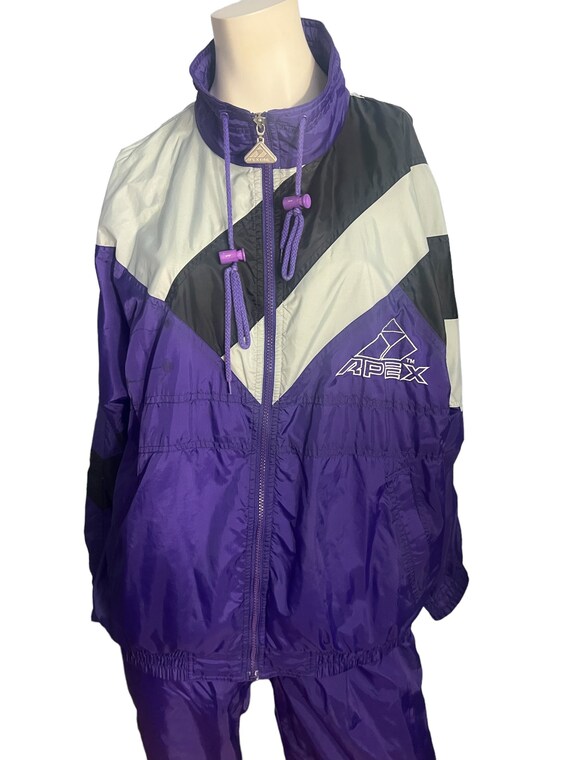 Vintage purple track suit ski suit Apex L - image 2
