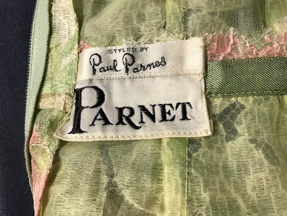 40's/50's Navy Blue Floral Dress by Paul Parnes main image 1