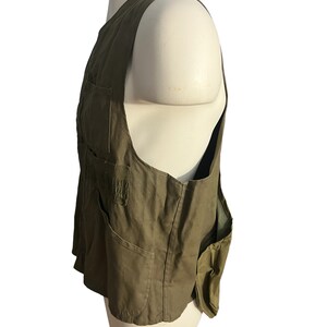60s-70'S BLACK SHEEP Hunting Vest Men's M Size Vintage unclear green type Vintage Second Hand