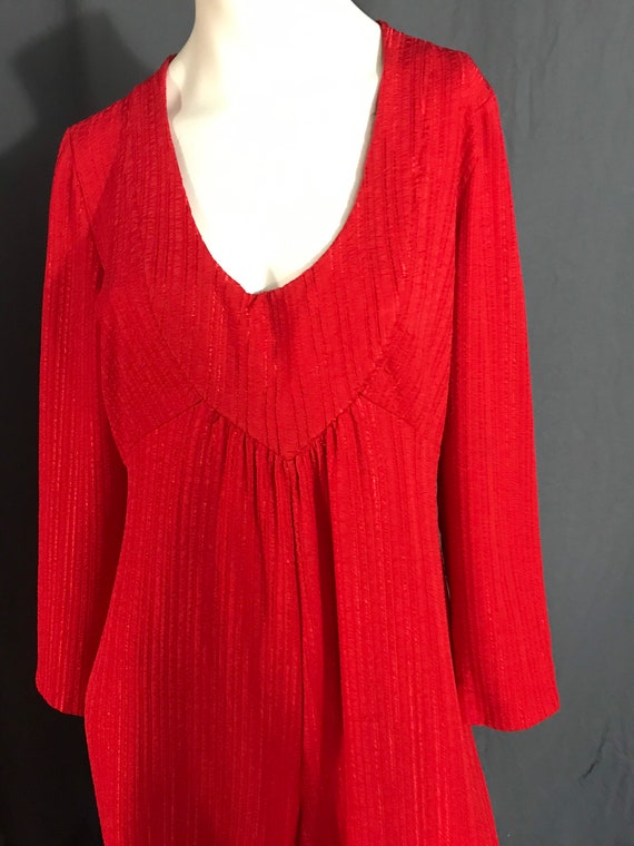 Vintage 1970’s red wide leg jumpsuit volup L - image 3