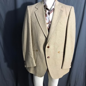 Vintage Panhandle Slim tan woven western suit jacket 42