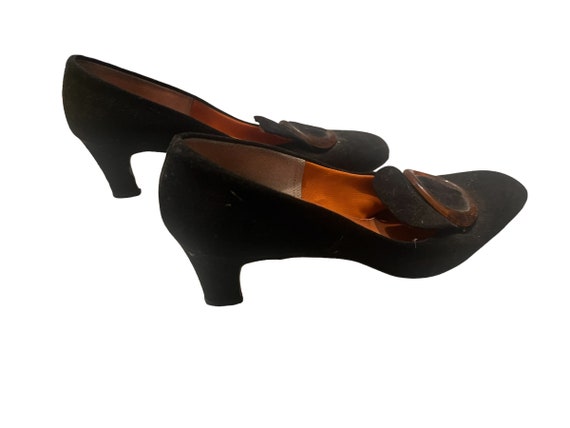 Vintage 50's black heels 7.5 AA Viva Americana - image 6
