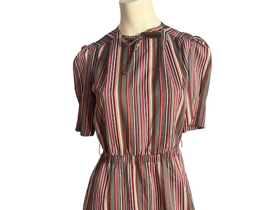 Vintage 80's striped dress pbj M - image 1