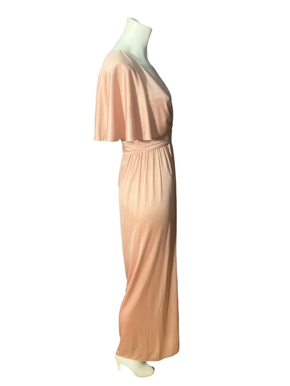 Vintage beige 70's goddess maxi dress S - image 6