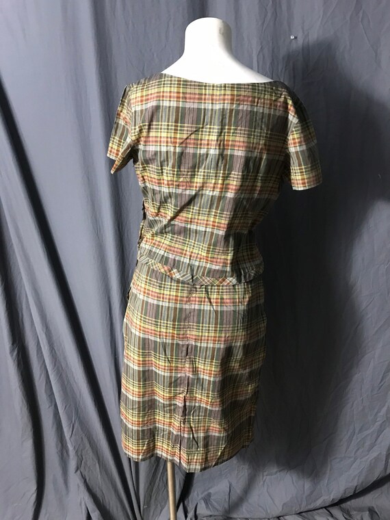 Vintage 1950’s plaid skirt and top S - image 4