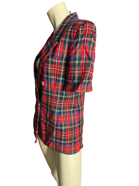 Vintage 80's red plaid jacket 4 - image 5