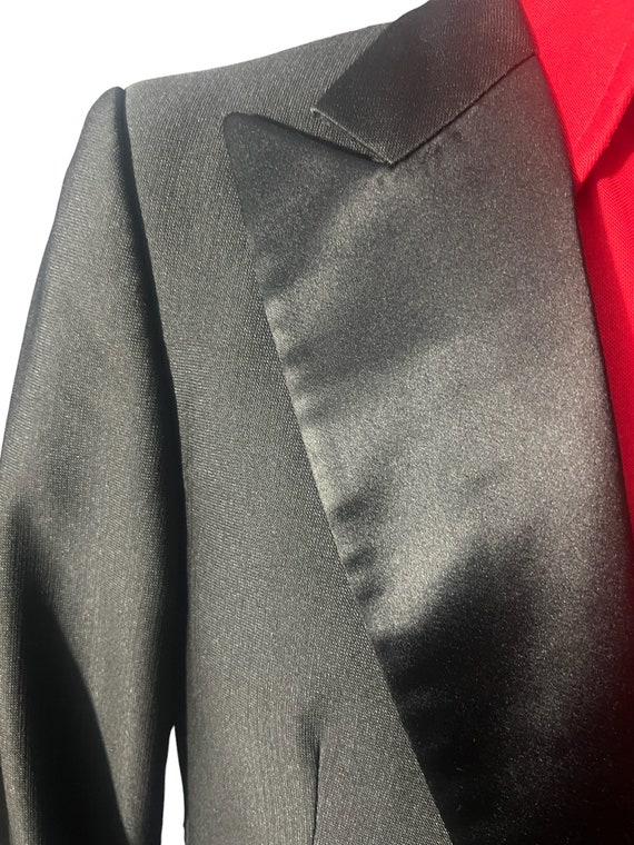 Vintage 70's black tuxedo suit jacket 44 - image 5