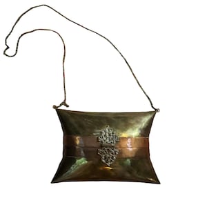 Borsa vintage in ottone e rame