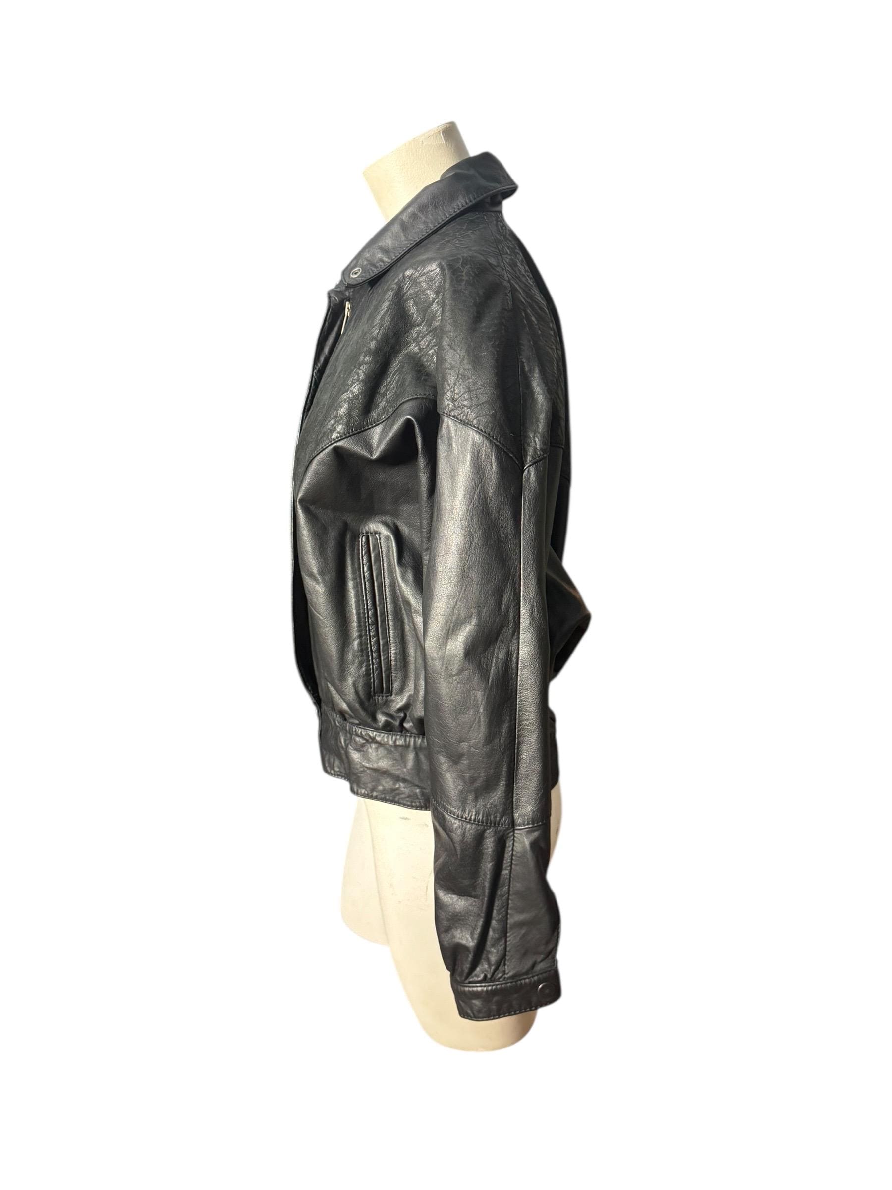 Vintage 80's Black Short Leather Jacket S Nordstrom - Etsy Israel